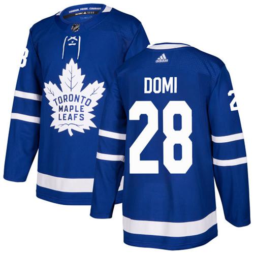 Adidas Men Toronto Maple Leafs 28 Tie Domi Blue Home Authentic Stitched NHL Jersey